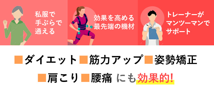 ダイエット、筋力アップ、姿勢矯正、肩こり、腰痛にも効果的！